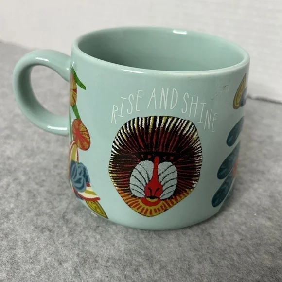 Opalhouse Blue Monkey Rise and Shine Mug 5x3.5” Holds 10oz - Picture 1 of 4